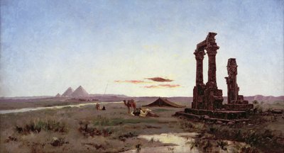 A Bedouin Encampment by a Ruined Temple by Alexandre Gabriel Decamps